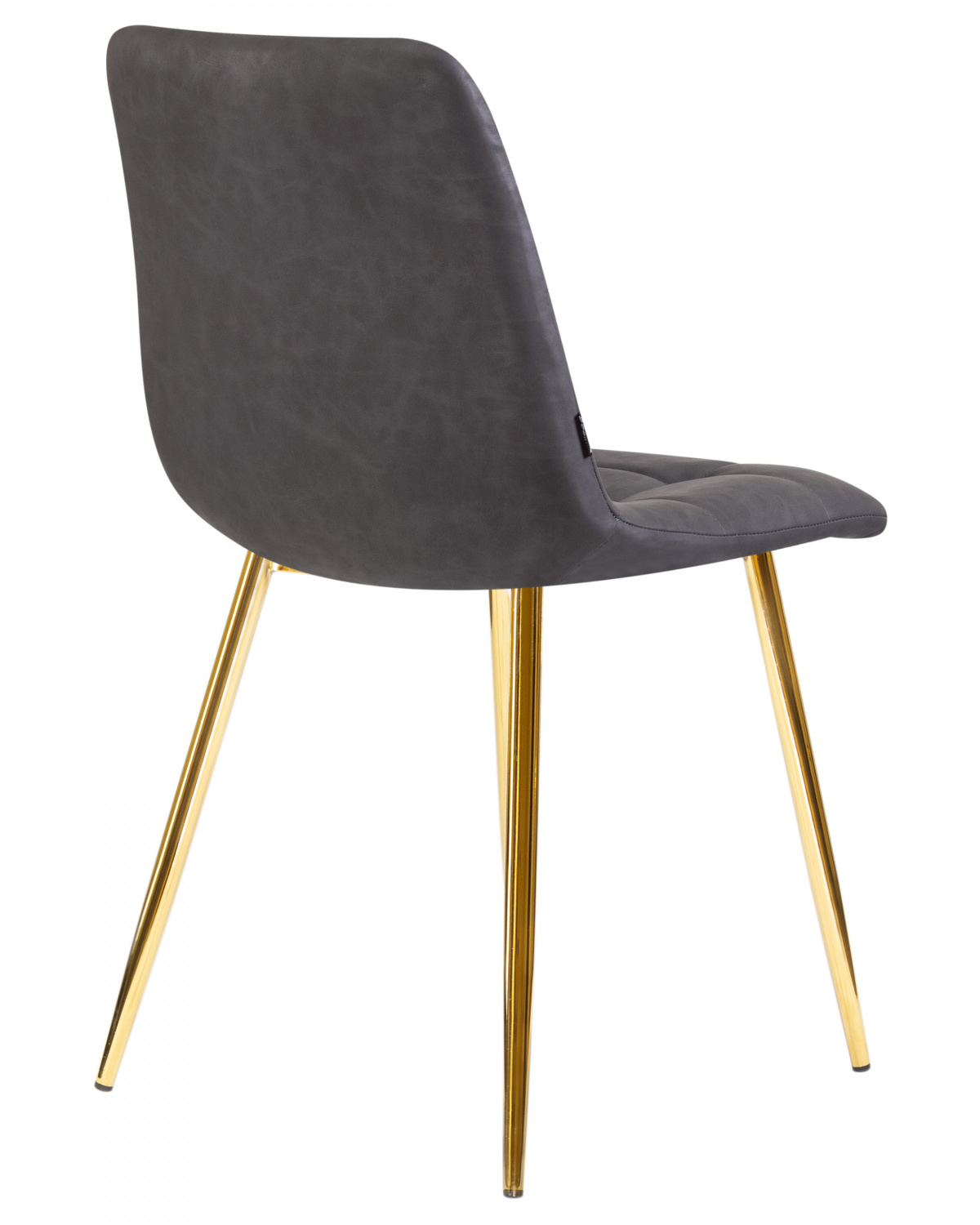 Стул обеденный DOBRIN ALEX, золотые ножки, серая антрацитовая винтажная экокожа (RU-08)