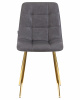 Стул обеденный DOBRIN ALEX, золотые ножки, серая антрацитовая винтажная экокожа (RU-08)