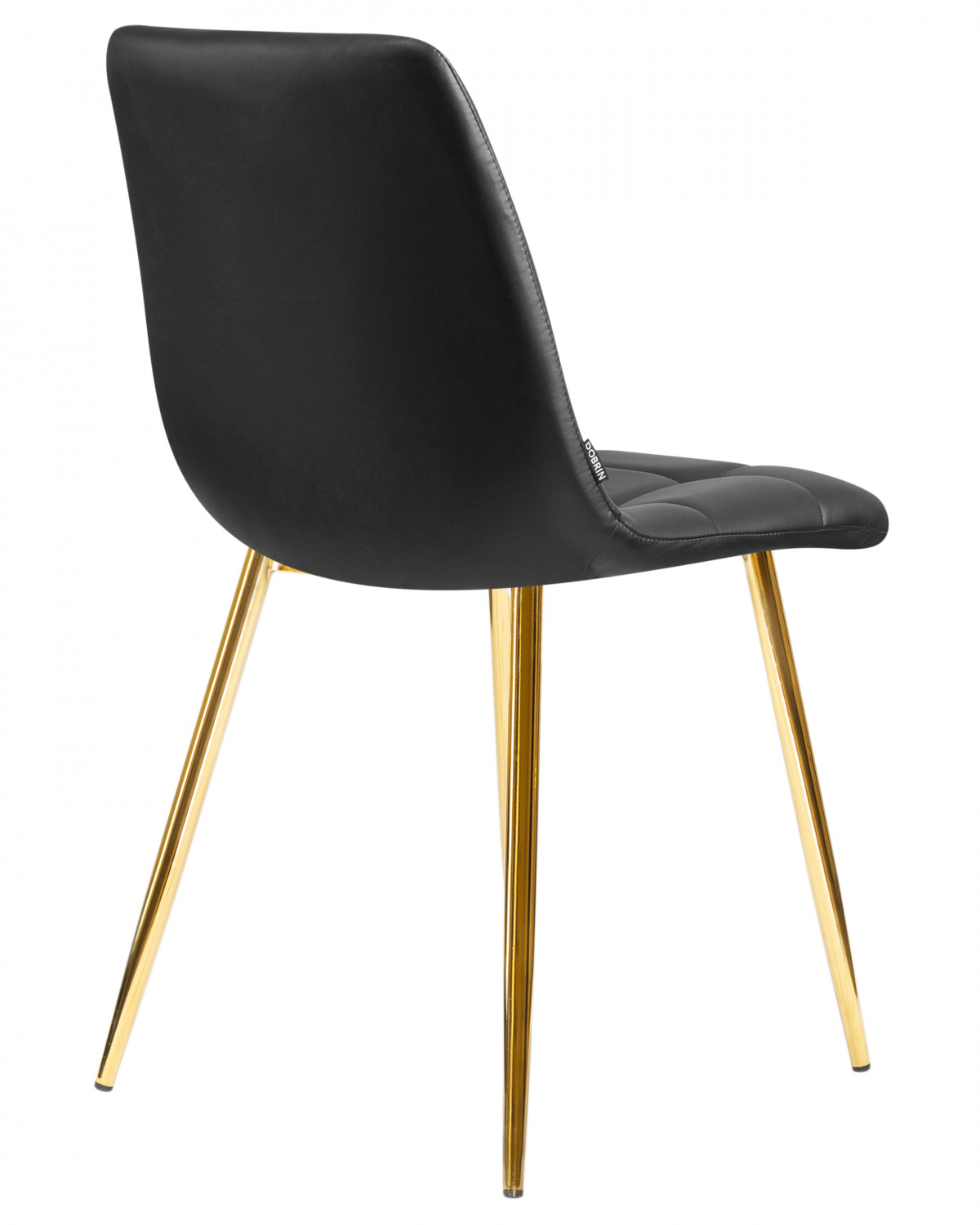 Стул обеденный DOBRIN ALEX, золотые ножки, чёрная экокожа (P-01)