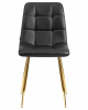 Стул обеденный DOBRIN ALEX, золотые ножки, чёрная экокожа (P-01)