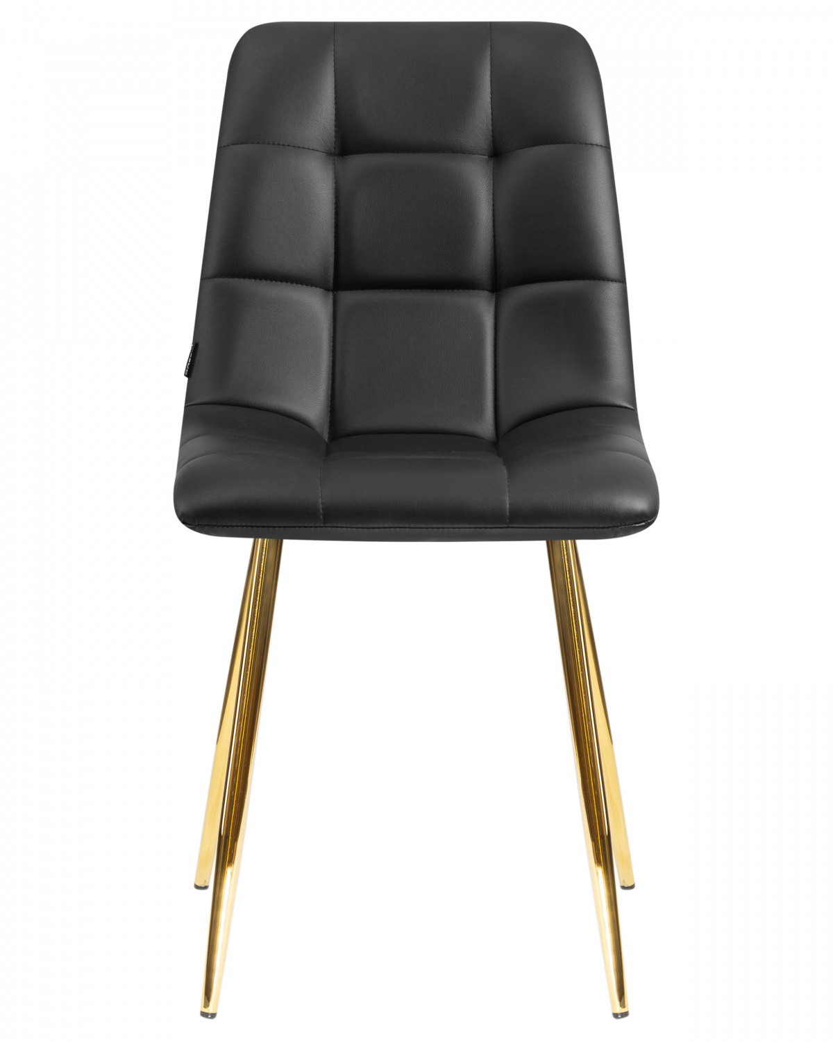 Стул обеденный DOBRIN ALEX, золотые ножки, чёрная экокожа (P-01)