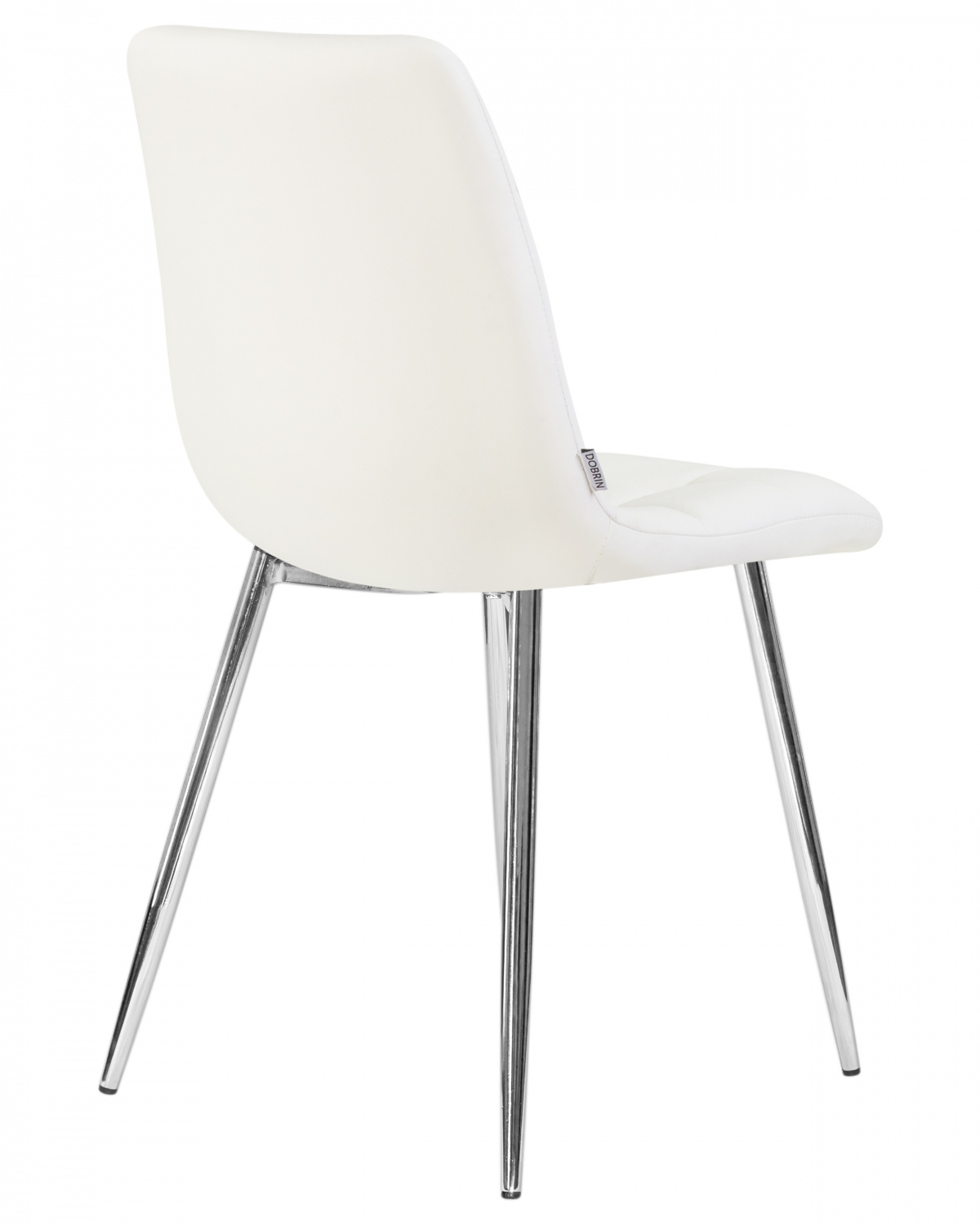 Стул обеденный DOBRIN ALEX, хром ножки, белая экокожа (P-02)