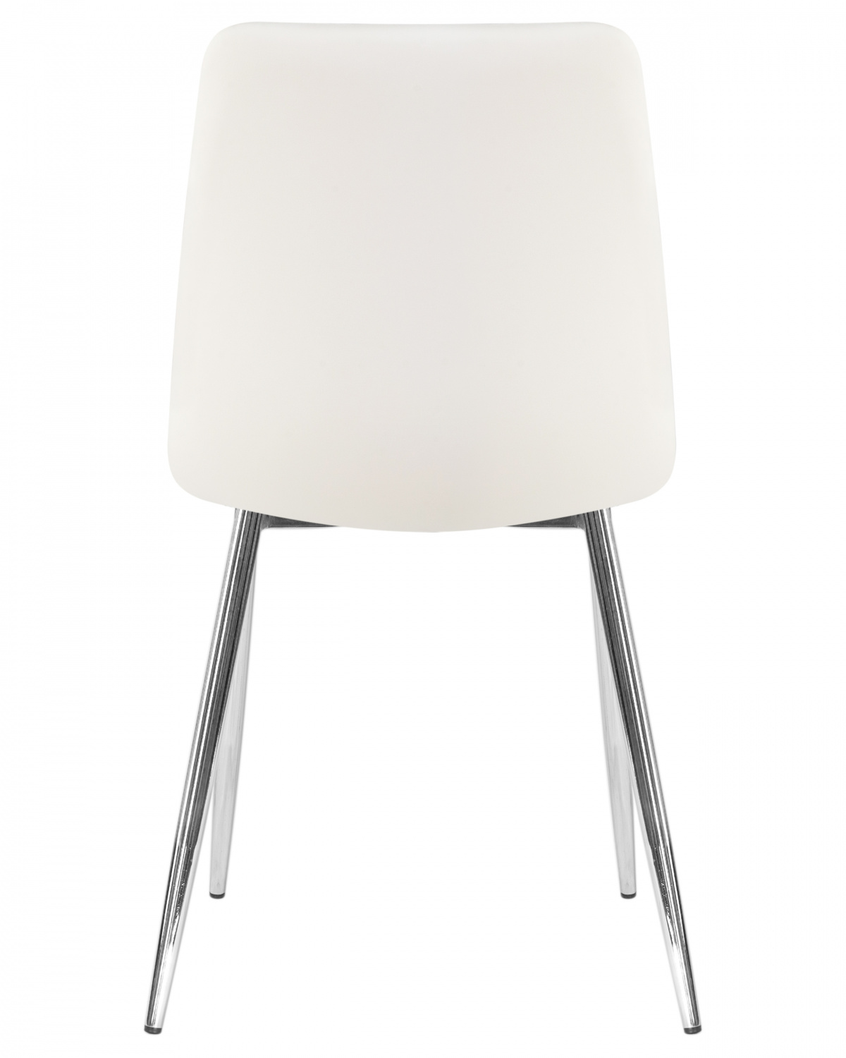 Стул обеденный DOBRIN ALEX, хром ножки, белая экокожа (P-02)