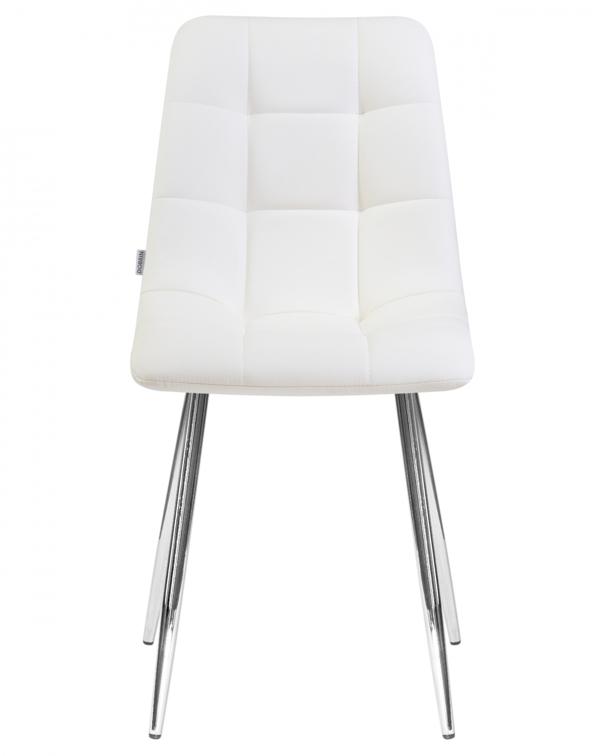 Стул обеденный DOBRIN ALEX, хром ножки, белая экокожа (P-02)