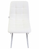 Стул обеденный DOBRIN ALEX, хром ножки, белая экокожа (P-02)