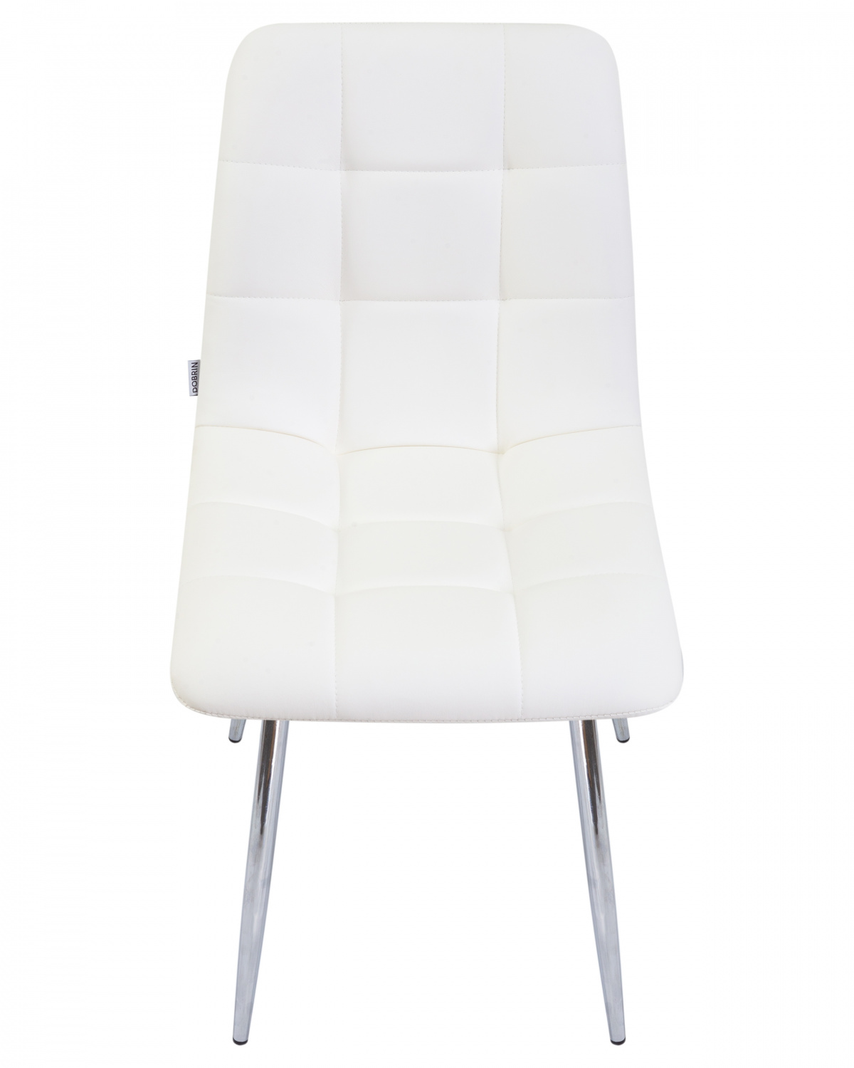 Стул обеденный DOBRIN ALEX, хром ножки, белая экокожа (P-02)