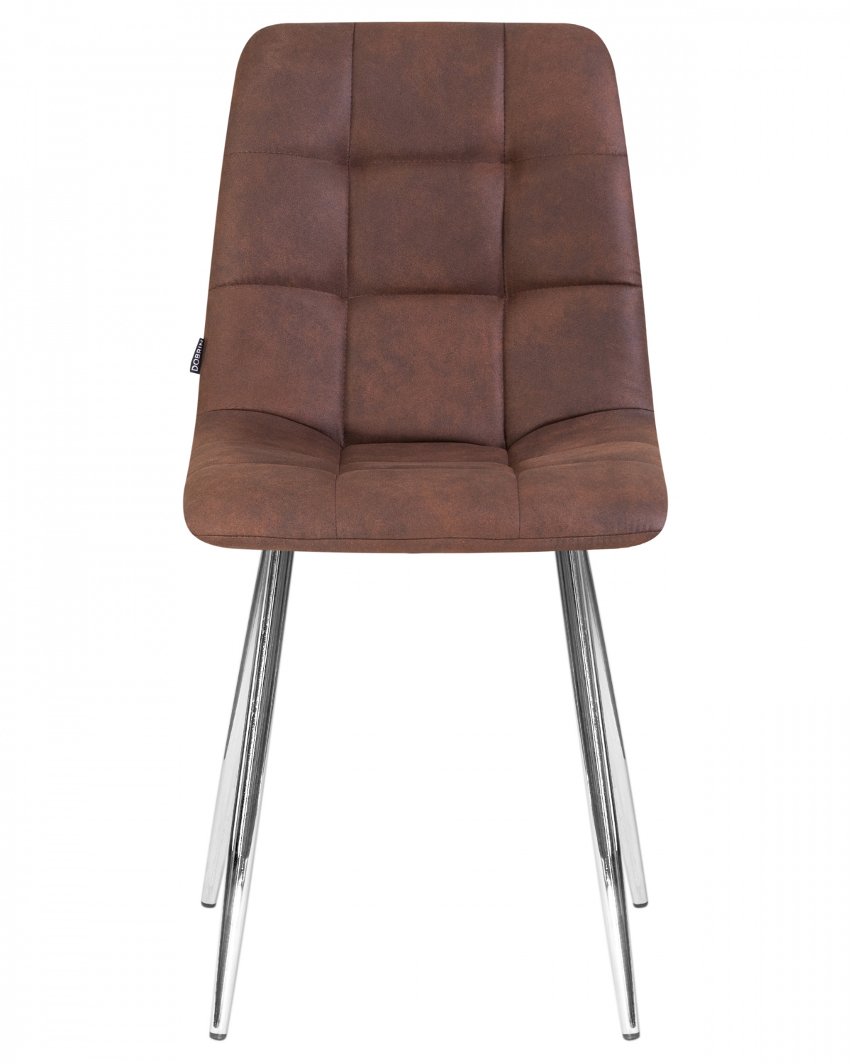 Стул обеденный DOBRIN ALEX, хром ножки, коричневая микрофибра (PK-03)