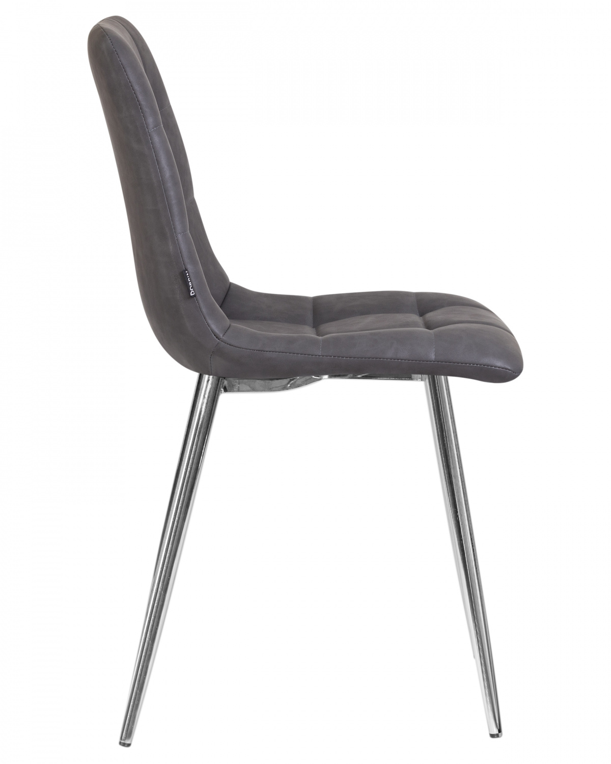 Стул обеденный DOBRIN ALEX, хром ножки, серая антрацитовая винтажная экокожа (RU-08)