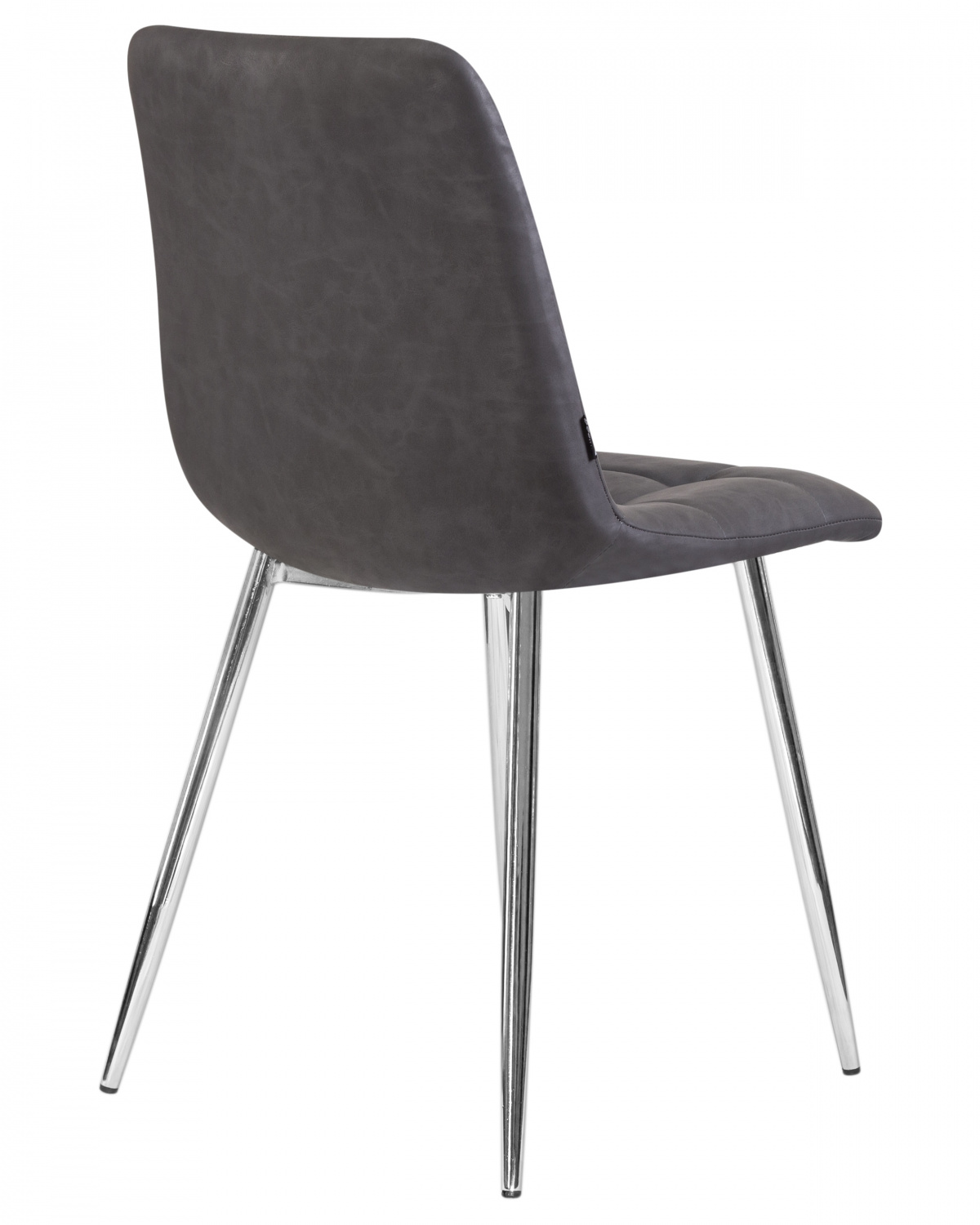 Стул обеденный DOBRIN ALEX, хром ножки, серая антрацитовая винтажная экокожа (RU-08)