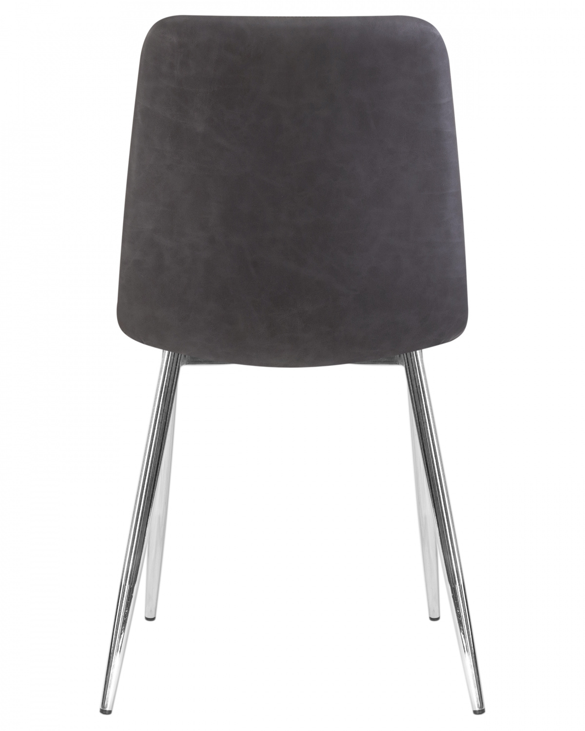 Стул обеденный DOBRIN ALEX, хром ножки, серая антрацитовая винтажная экокожа (RU-08)