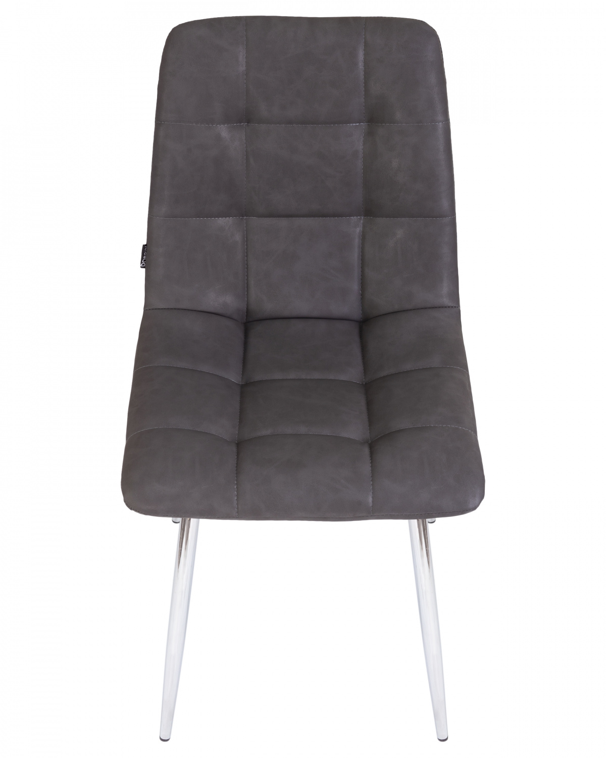 Стул обеденный DOBRIN ALEX, хром ножки, серая антрацитовая винтажная экокожа (RU-08)