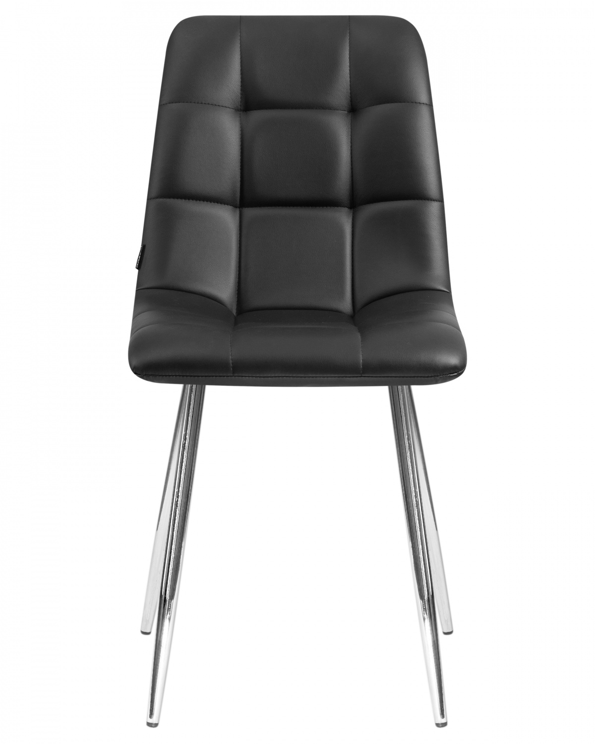 Стул обеденный DOBRIN ALEX, хром ножки, чёрная экокожа (P-01)