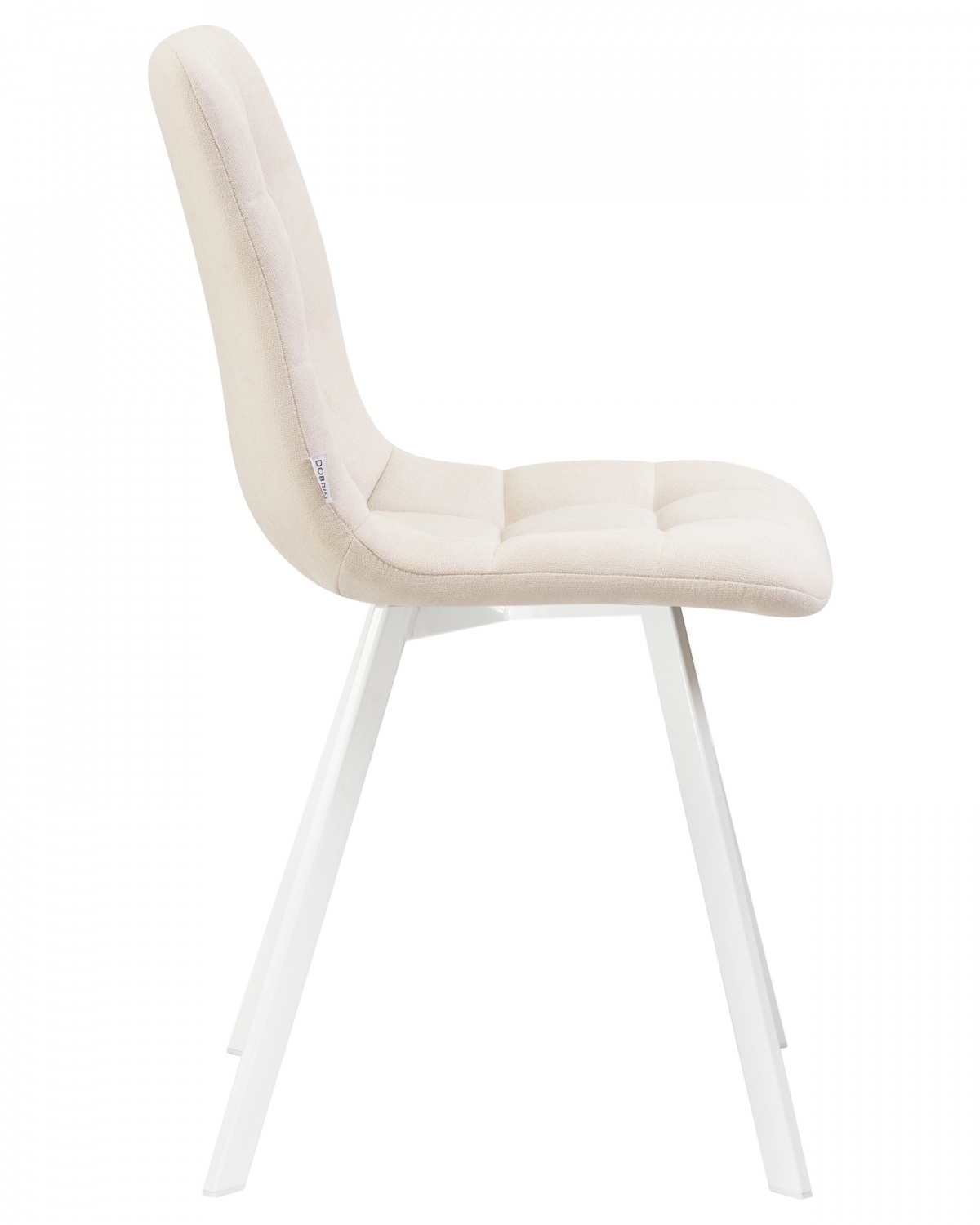 Стул обеденный DOBRIN ALEX SQUARE, белые ножки, кремовая ткань (UF860-01B)