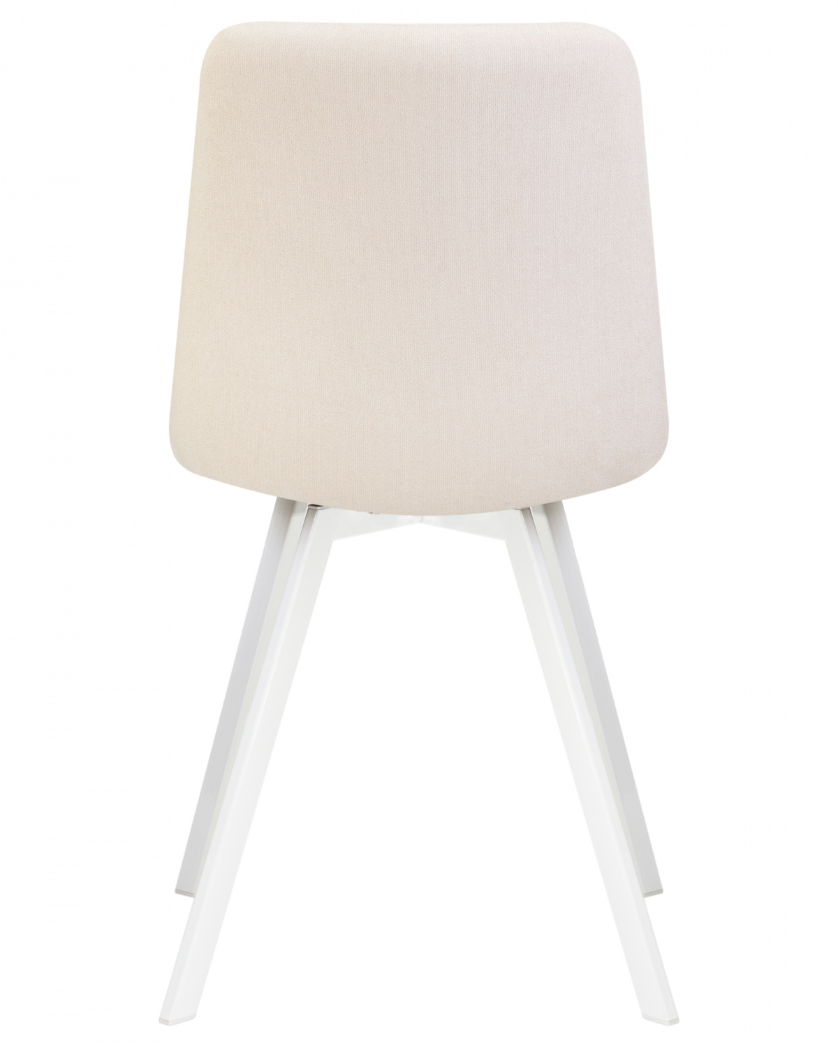 Стул обеденный DOBRIN ALEX SQUARE, белые ножки, кремовая ткань (UF860-01B)