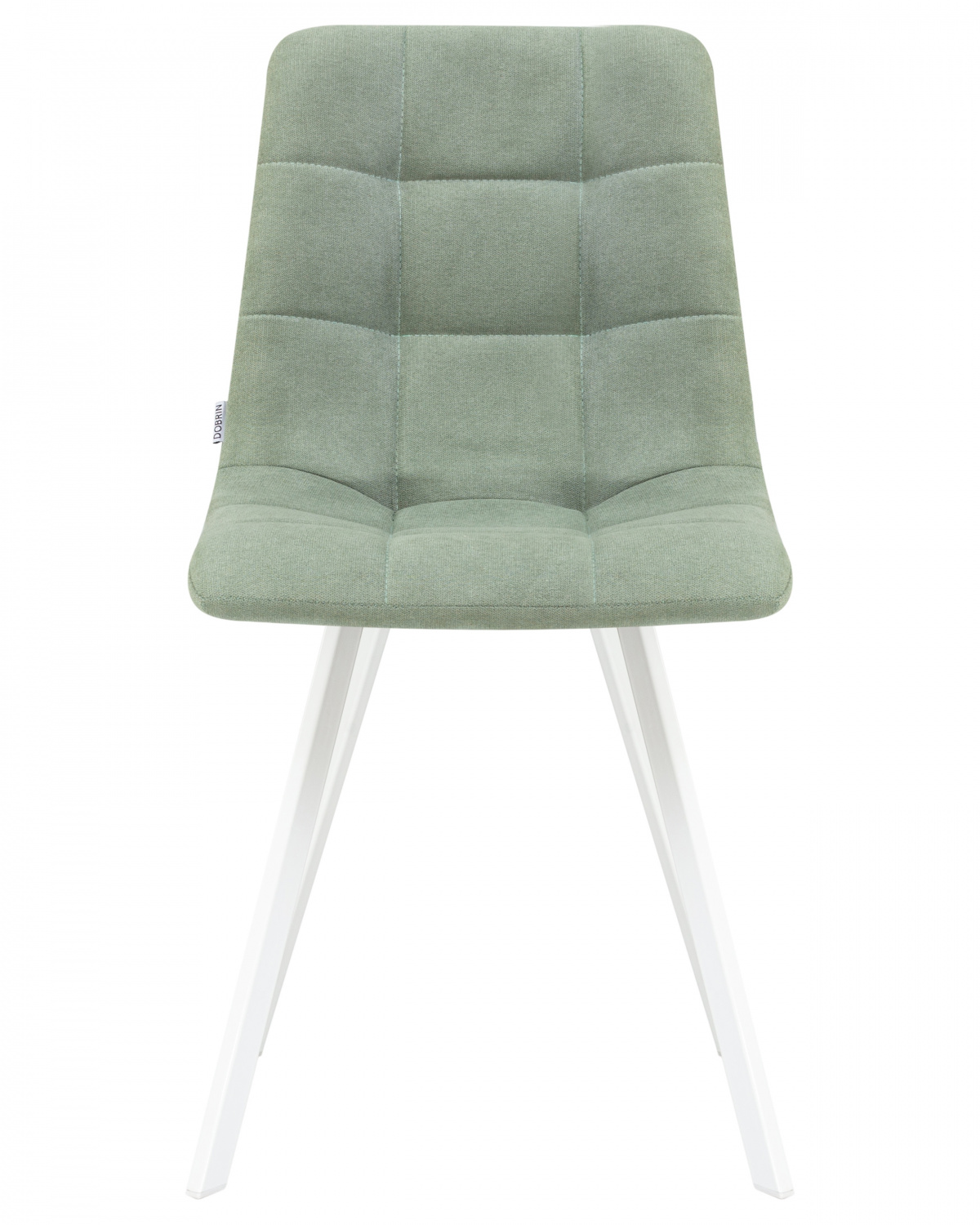 Стул обеденный DOBRIN ALEX SQUARE, белые ножки, мята ткань (UF860-11B)