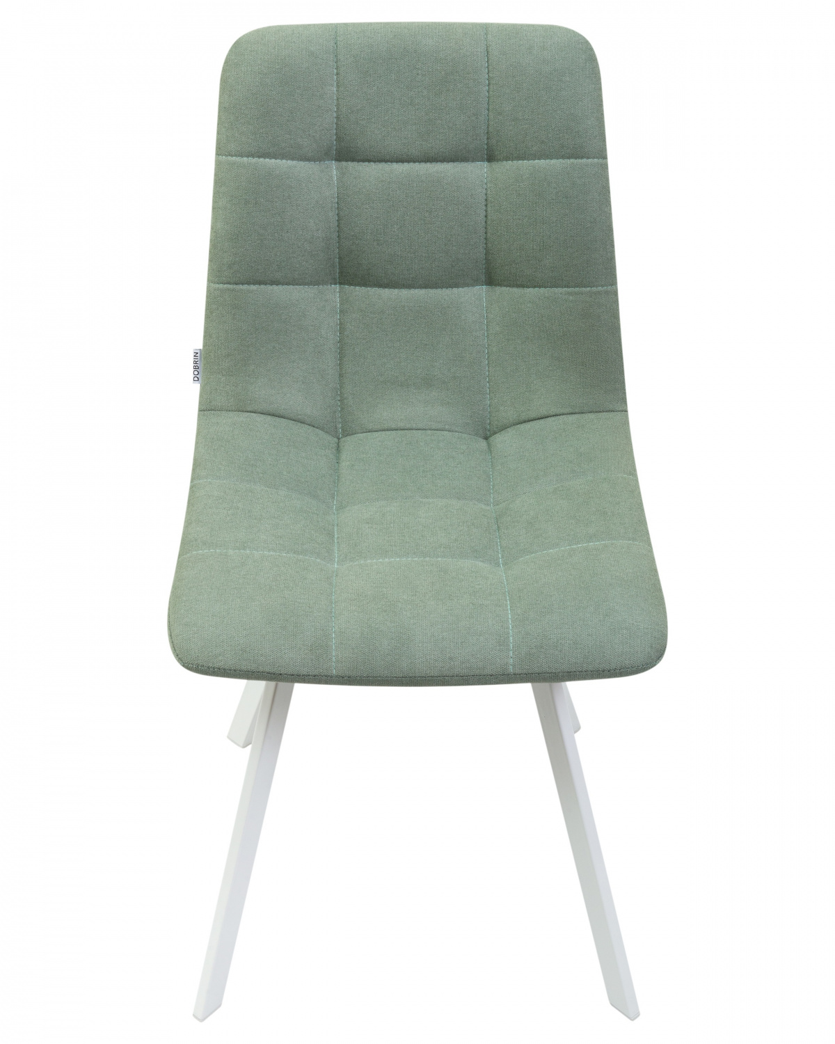 Стул обеденный DOBRIN ALEX SQUARE, белые ножки, мята ткань (UF860-11B)