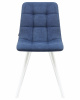 Стул обеденный DOBRIN ALEX SQUARE, белые ножки, синяя ткань (UF860-14B)