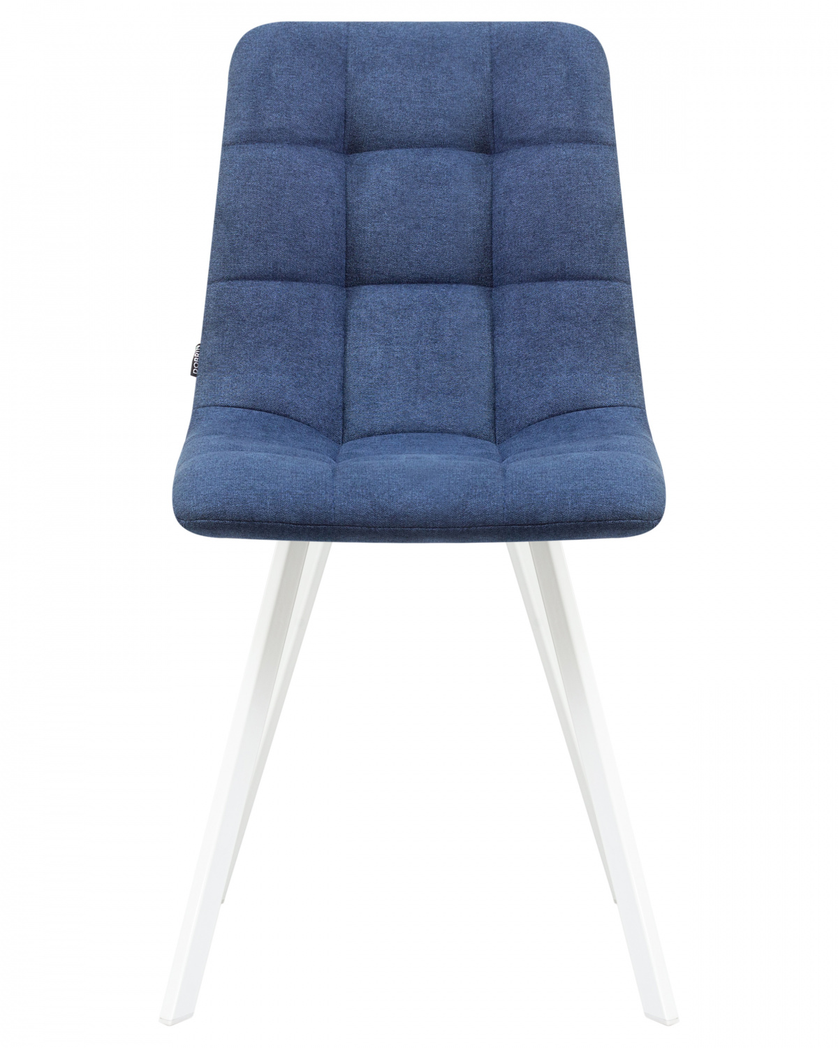 Стул обеденный DOBRIN ALEX SQUARE, белые ножки, синяя ткань (UF860-14B)