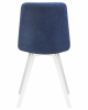 Стул обеденный DOBRIN ALEX SQUARE, белые ножки, синяя ткань (UF860-14B)