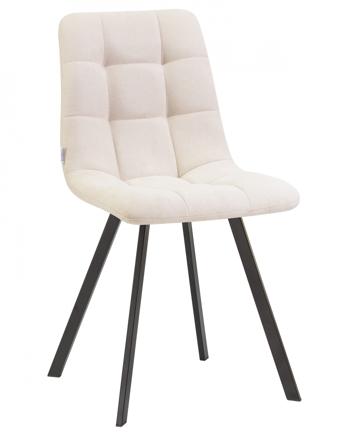 Стул обеденный DOBRIN ALEX SQUARE, черные матовые ножки, кремовая ткань (UF860-01B)