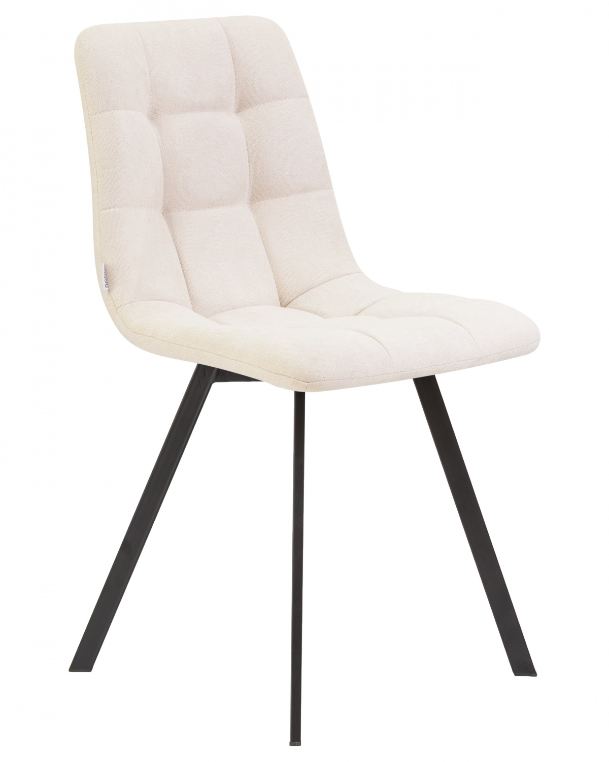 Стул обеденный DOBRIN ALEX SQUARE, черные матовые ножки, кремовая ткань (UF860-01B)