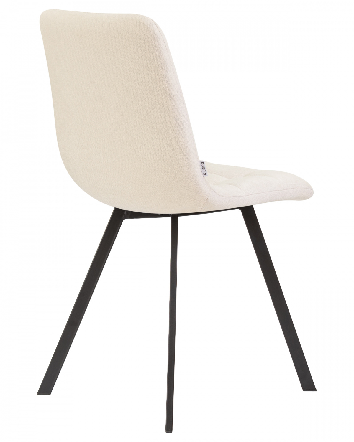 Стул обеденный DOBRIN ALEX SQUARE, черные матовые ножки, кремовая ткань (UF860-01B)