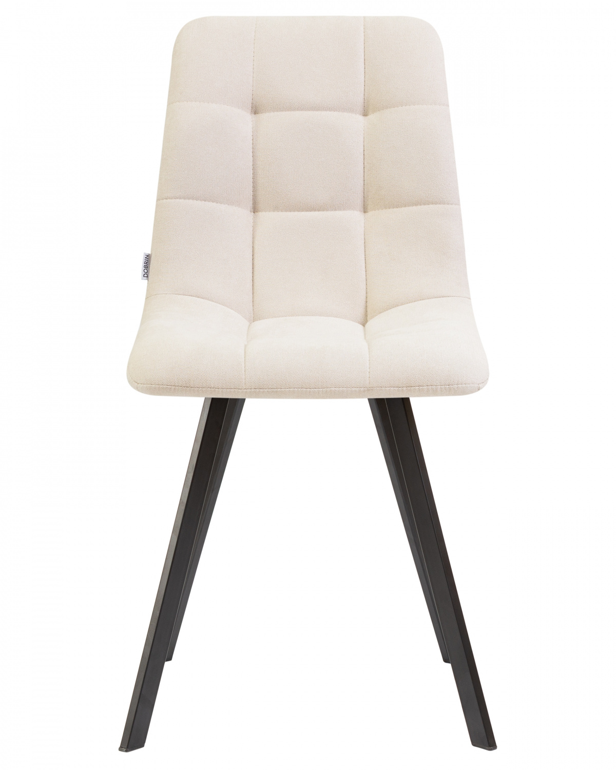 Стул обеденный DOBRIN ALEX SQUARE, черные матовые ножки, кремовая ткань (UF860-01B)