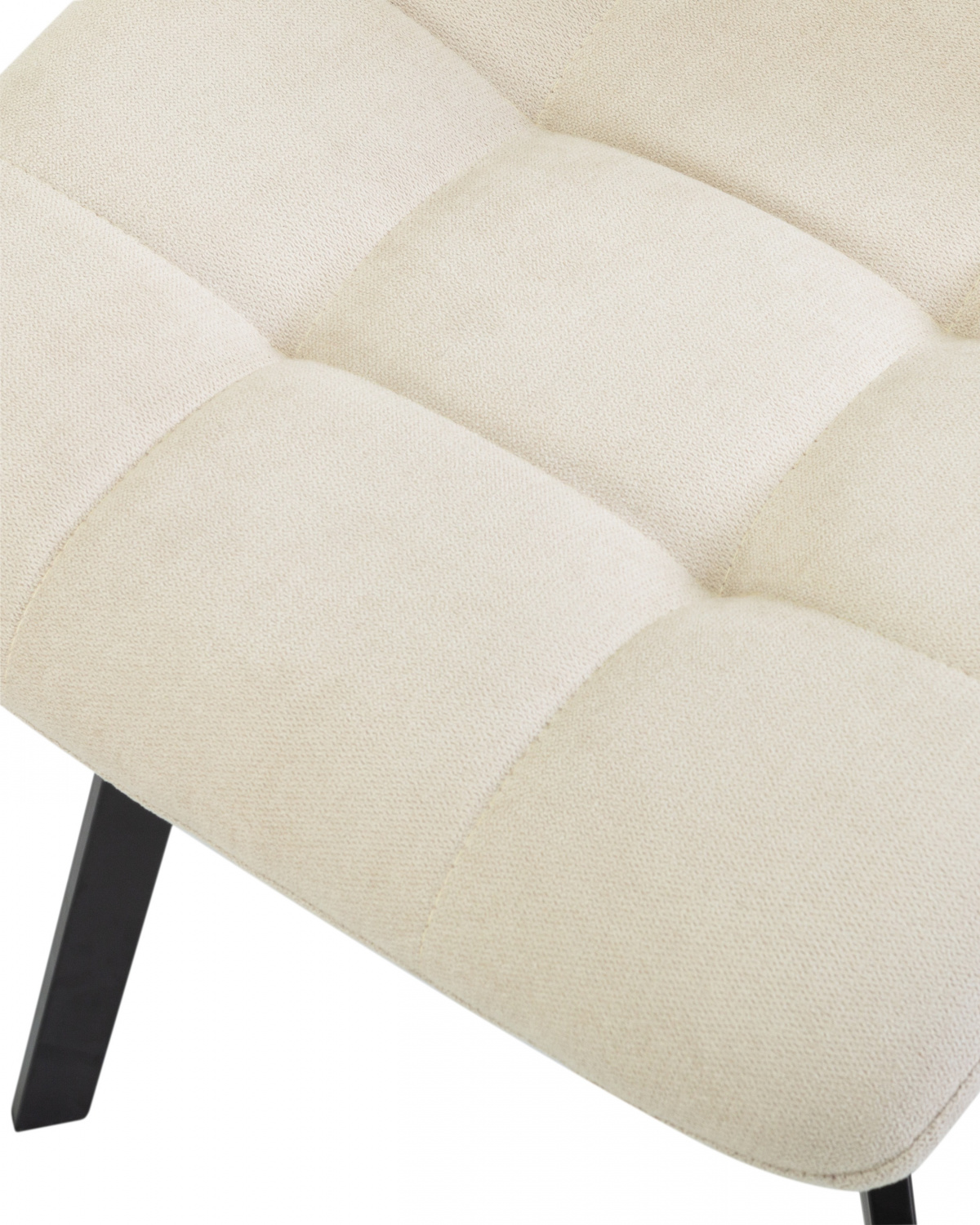 Стул обеденный DOBRIN ALEX SQUARE, черные матовые ножки, кремовая ткань (UF860-01B)