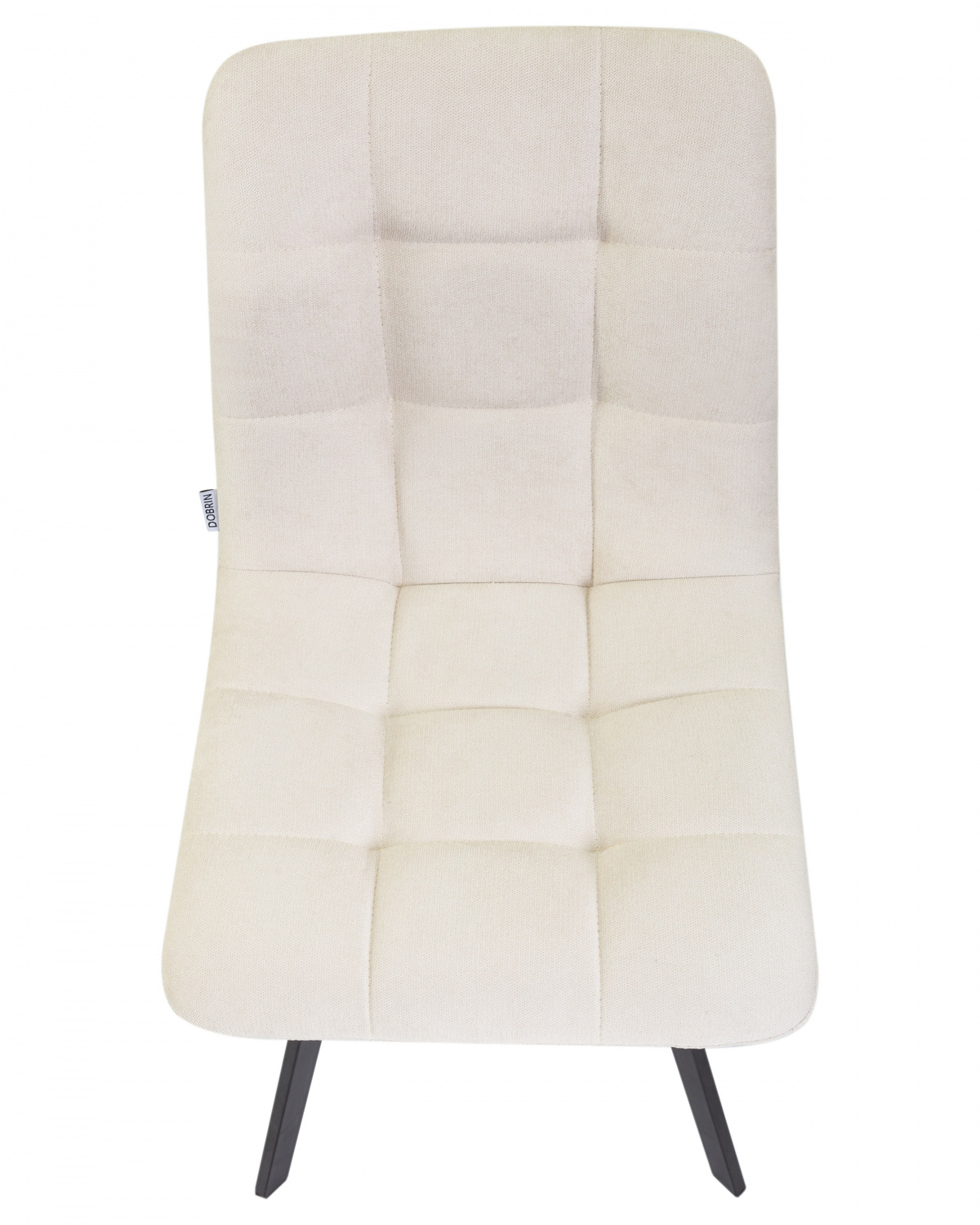 Стул обеденный DOBRIN ALEX SQUARE, черные матовые ножки, кремовая ткань (UF860-01B)