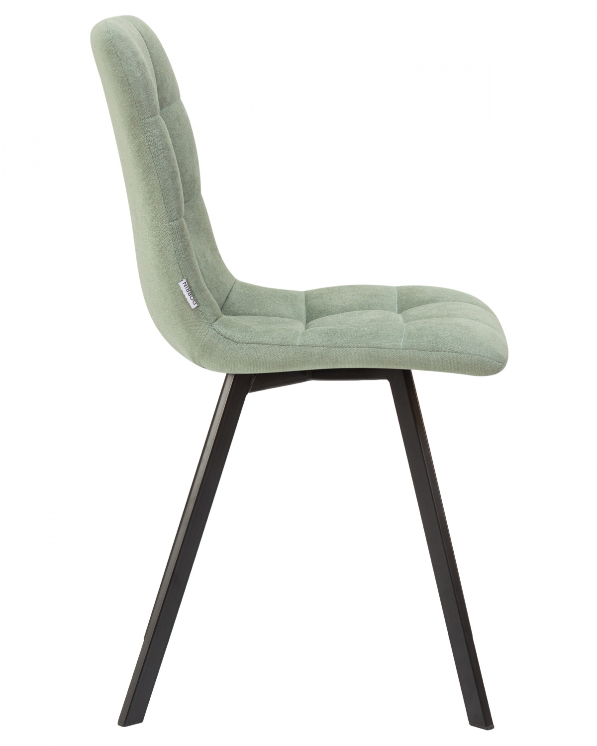 Стул обеденный DOBRIN ALEX SQUARE, черные матовые ножки, мята ткань (UF860-11B)