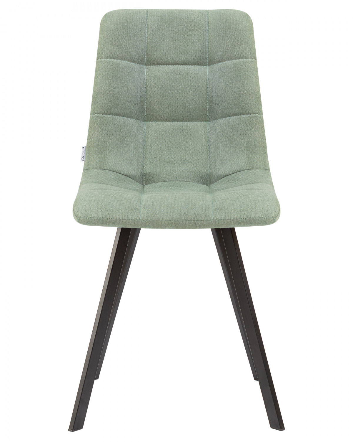 Стул обеденный DOBRIN ALEX SQUARE, черные матовые ножки, мята ткань (UF860-11B)
