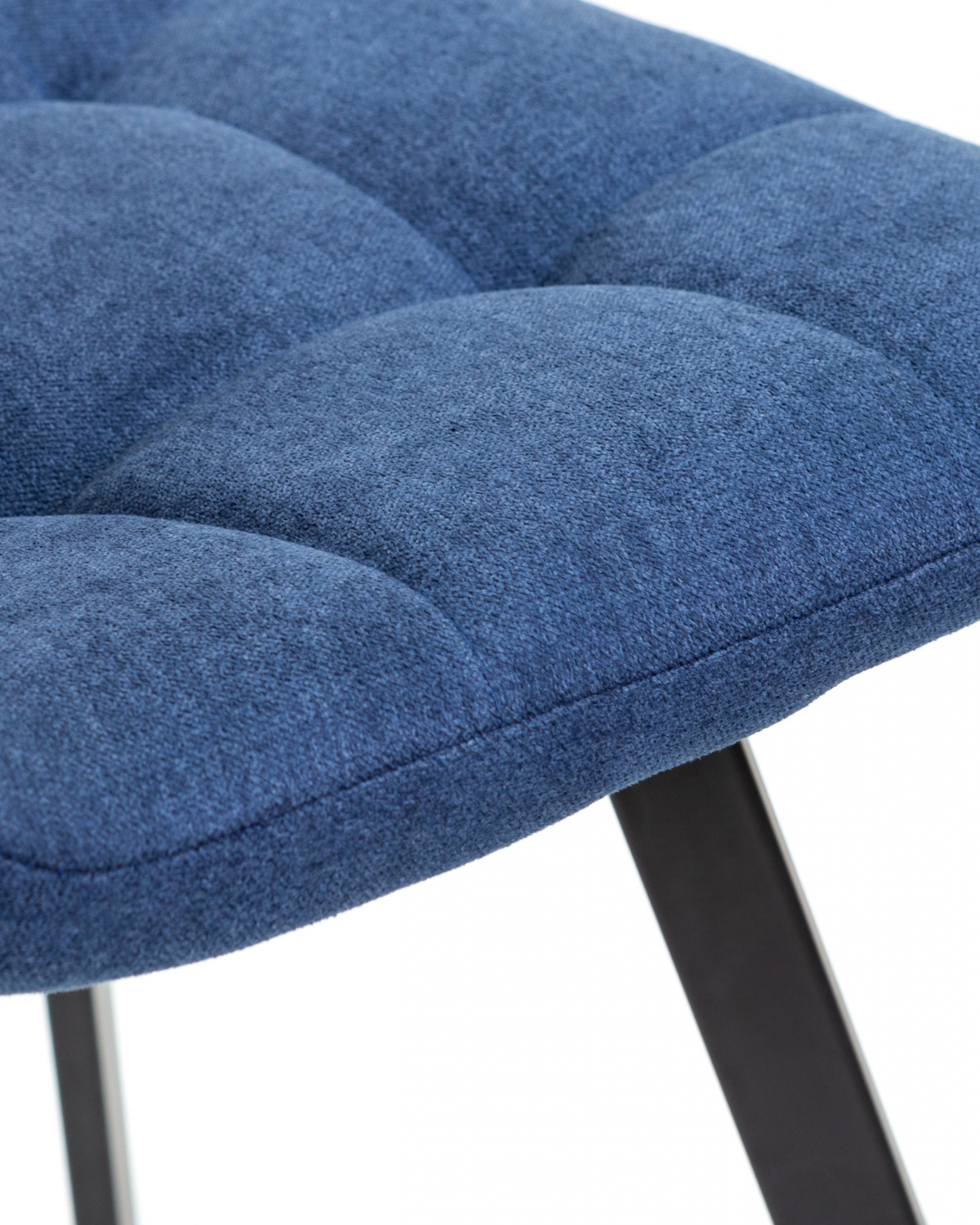 Стул обеденный DOBRIN ALEX SQUARE, черные матовые ножки, синяя ткань (UF860-14B)