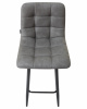 Стул барный DOBRIN NICOLE, черные матовые ножки, серая антрацитовая винтажная экокожа (RU-08)