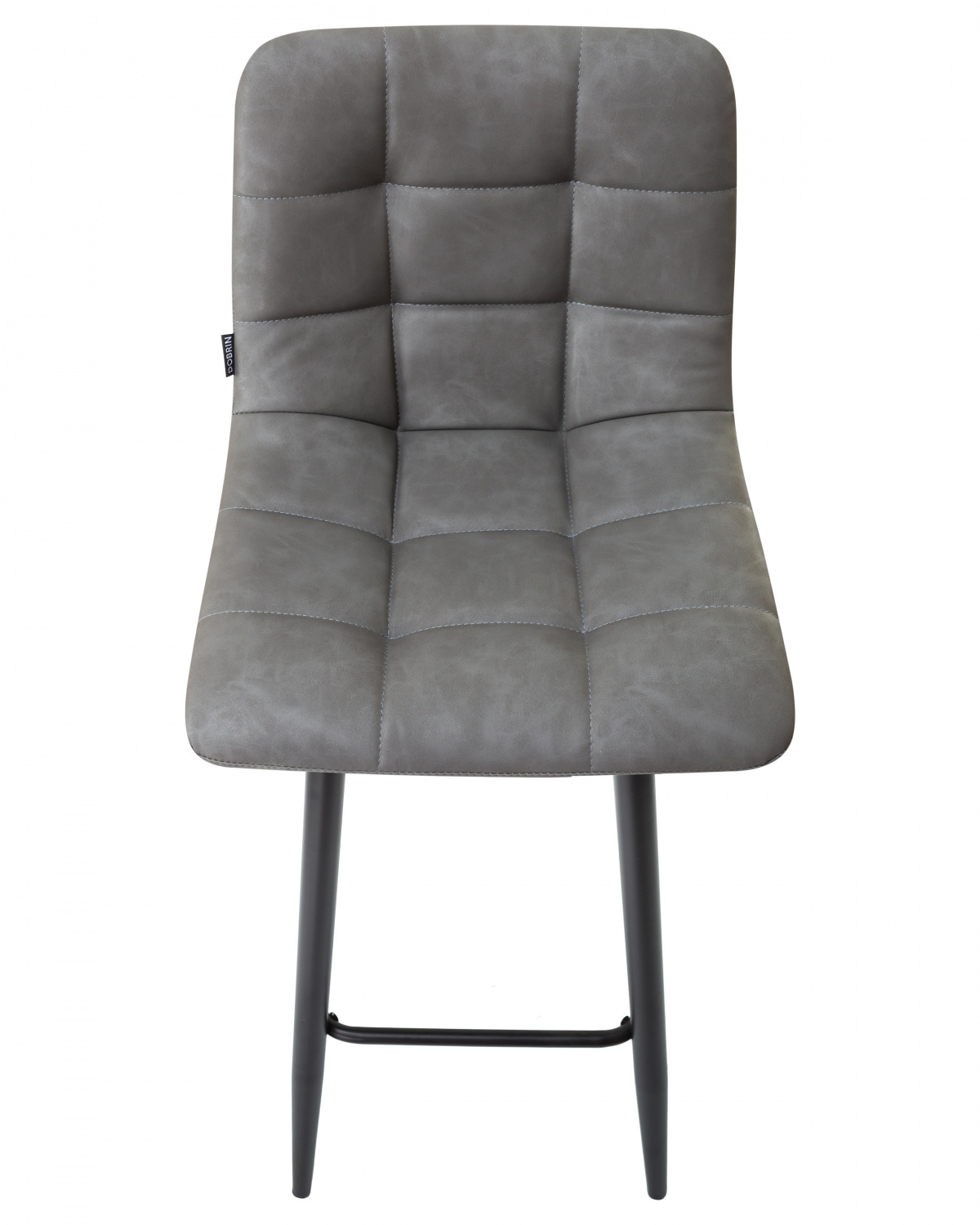 Стул барный DOBRIN NICOLE, черные матовые ножки, серая антрацитовая винтажная экокожа (RU-08)