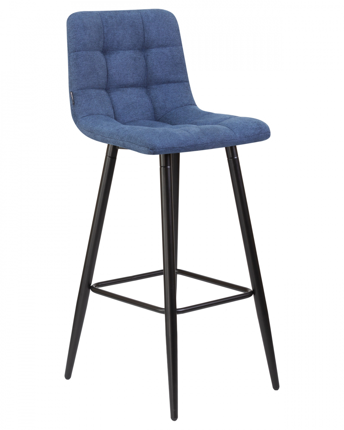 Стул барный DOBRIN NICOLE, черные матовые ножки, синяя ткань (UF860-14B)