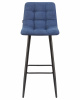 Стул барный DOBRIN NICOLE, черные матовые ножки, синяя ткань (UF860-14B)