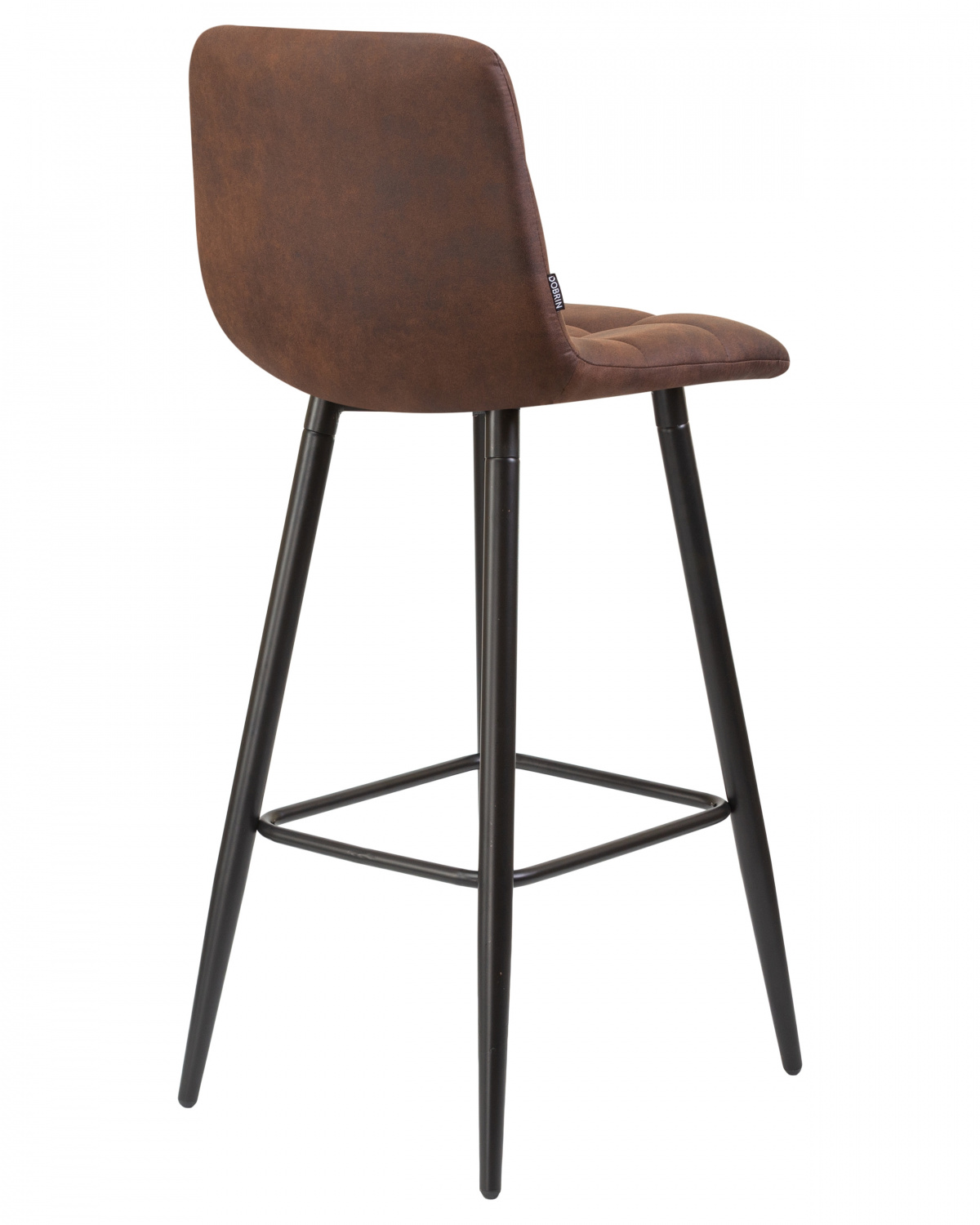 Стул барный DOBRIN NICOLE, черные матовые ножки, коричневая микрофибра (PK-03)