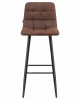 Стул барный DOBRIN NICOLE, черные матовые ножки, коричневая микрофибра (PK-03)