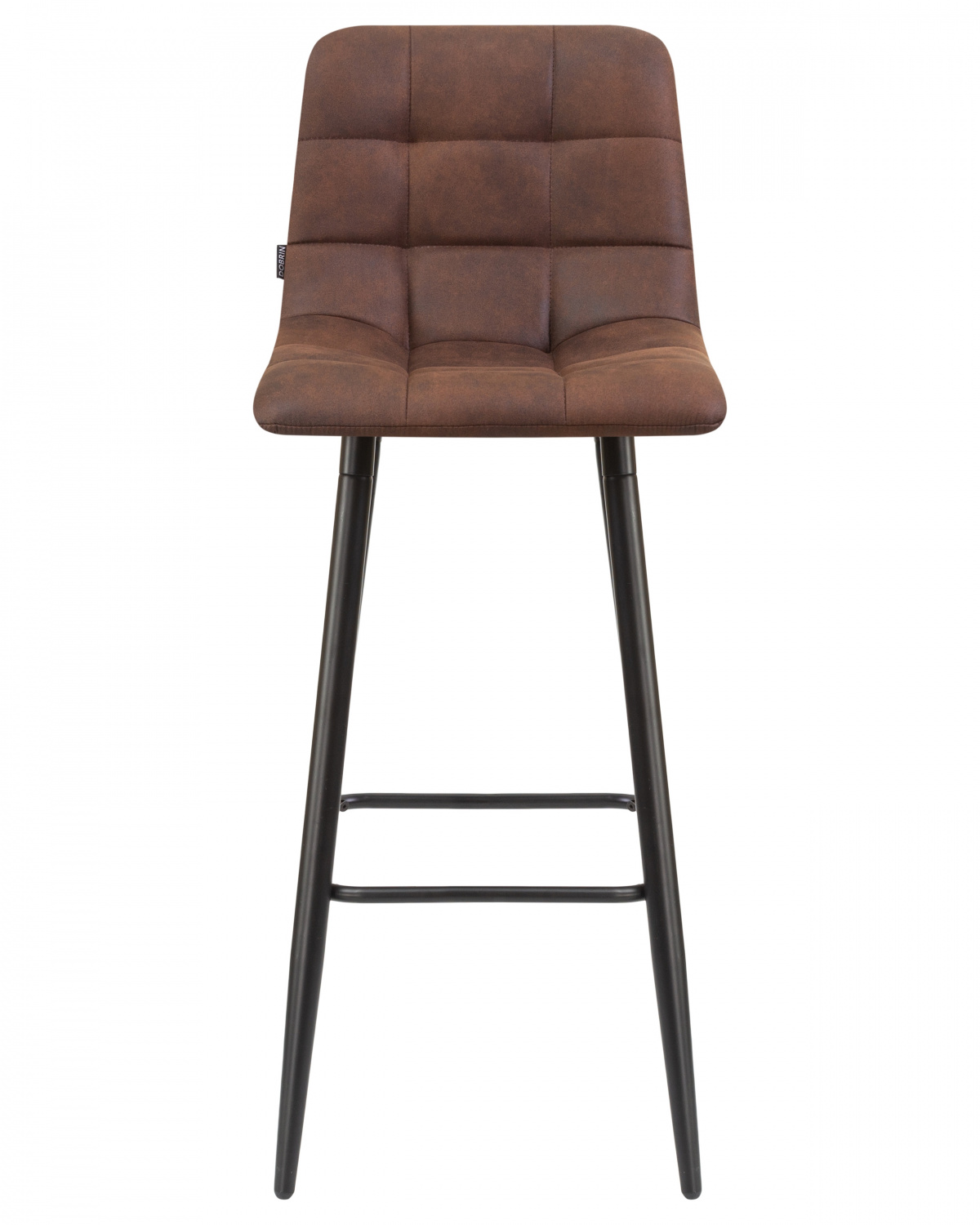 Стул барный DOBRIN NICOLE, черные матовые ножки, коричневая микрофибра (PK-03)