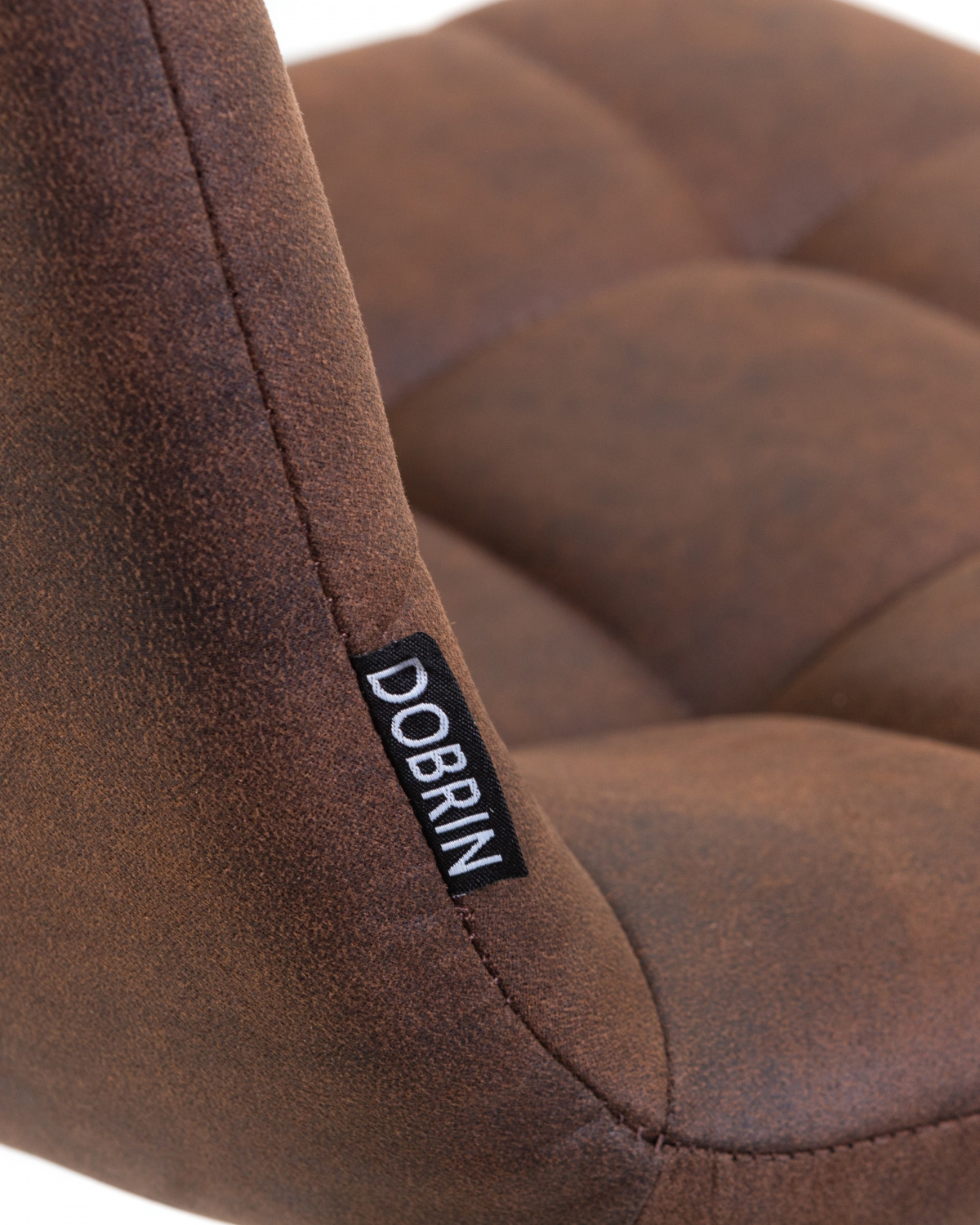 Стул барный DOBRIN NICOLE, черные матовые ножки, коричневая микрофибра (PK-03)