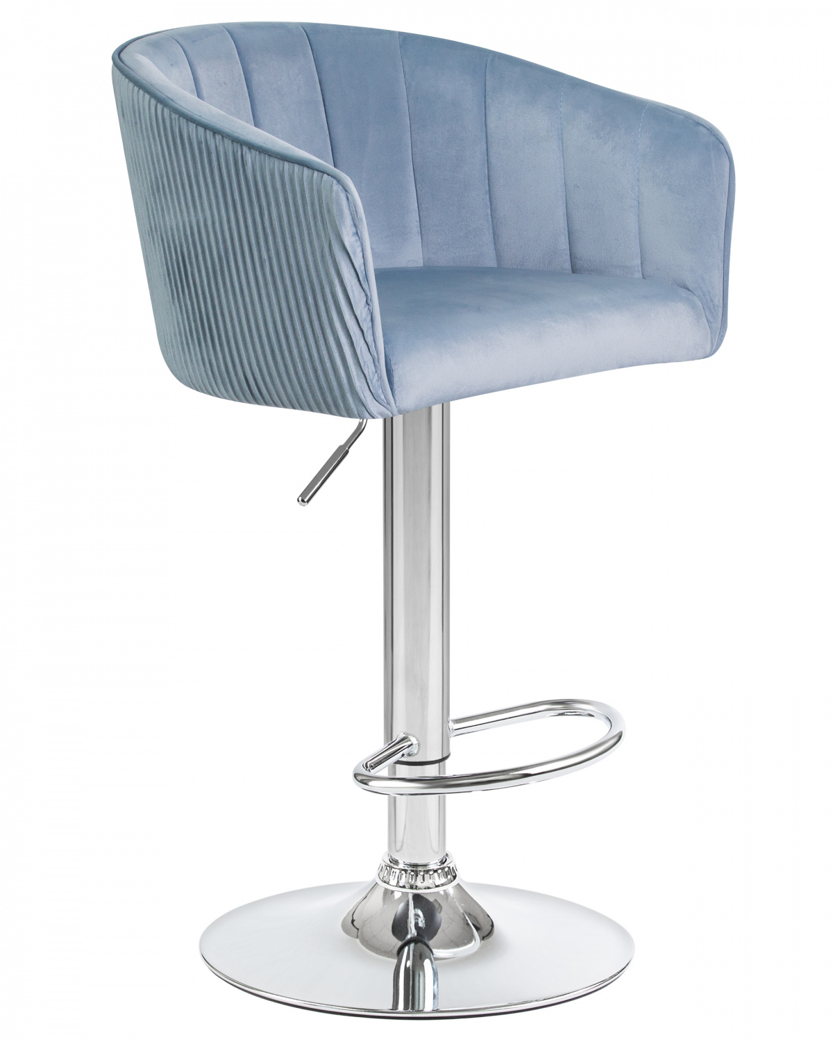 Стул барный DOBRIN DARCY, серо-голубой велюр (1922-6)