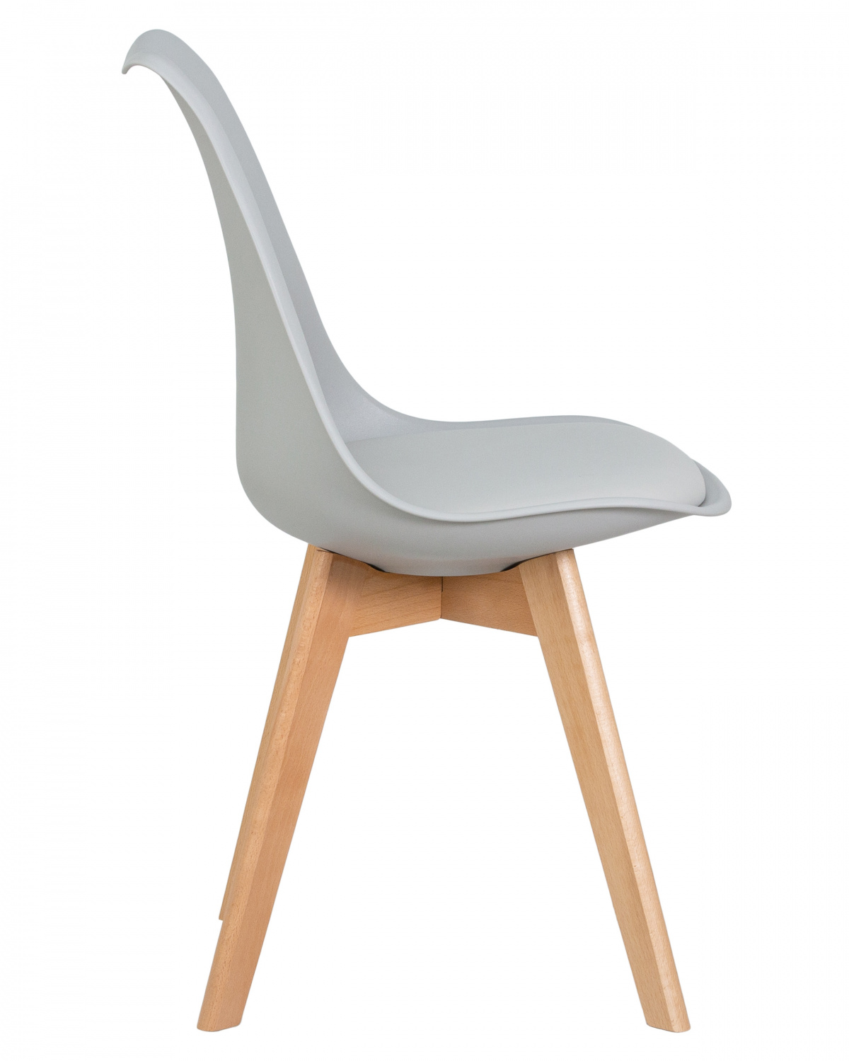 Стул обеденный DOBRIN JERRY SOFT, ножки светлый бук, цвет сиденья светло-серый (GR-01)