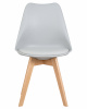 Стул обеденный DOBRIN JERRY SOFT, ножки светлый бук, цвет сиденья светло-серый (GR-01)