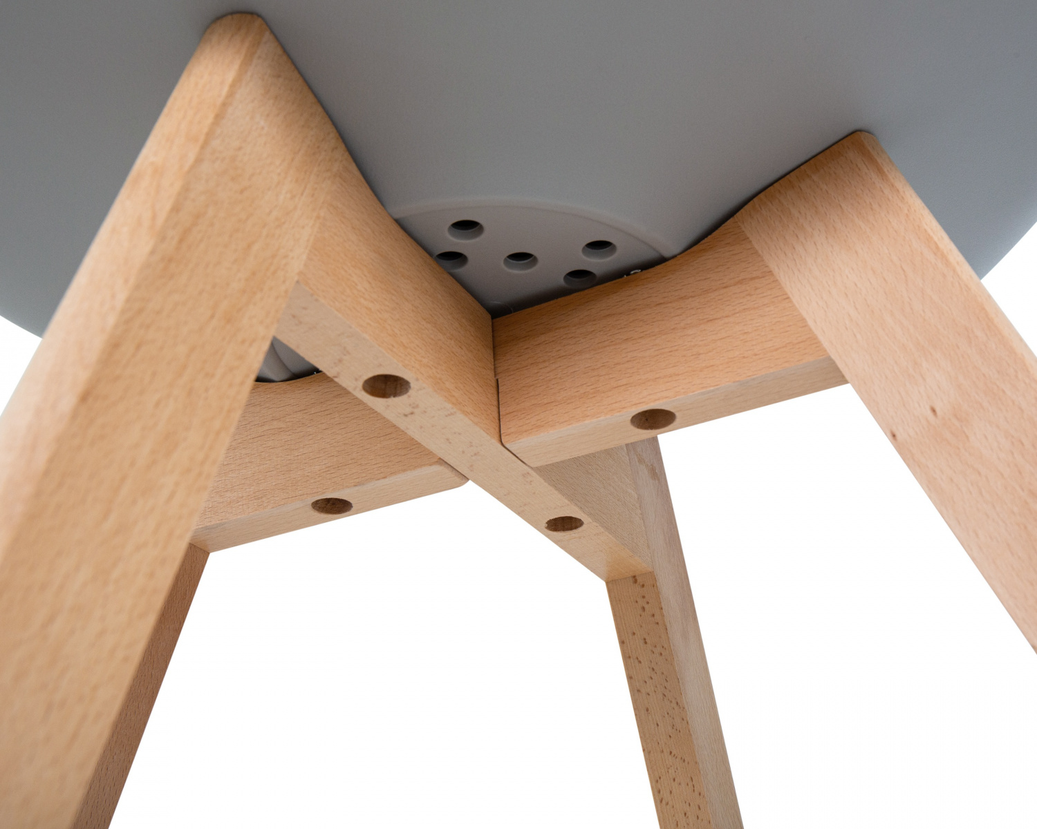 Стул обеденный DOBRIN JERRY SOFT, ножки светлый бук, цвет сиденья светло-серый (GR-01)