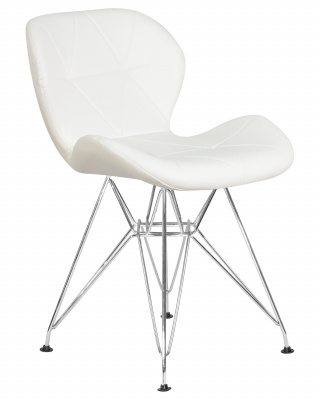 Стул обеденный DOBRIN BUTTERFLY CHROME, ножки хром, цвет белый