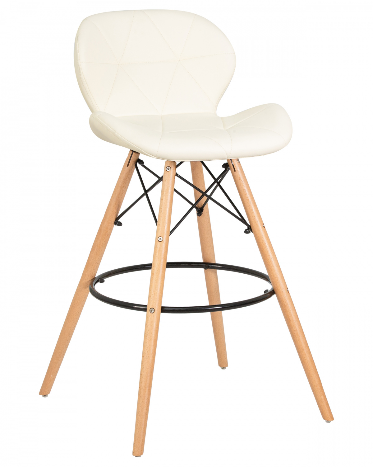 Стул барный DOBRIN BUTTERFLY BAR, ножки светлый бук, цвет кремовый