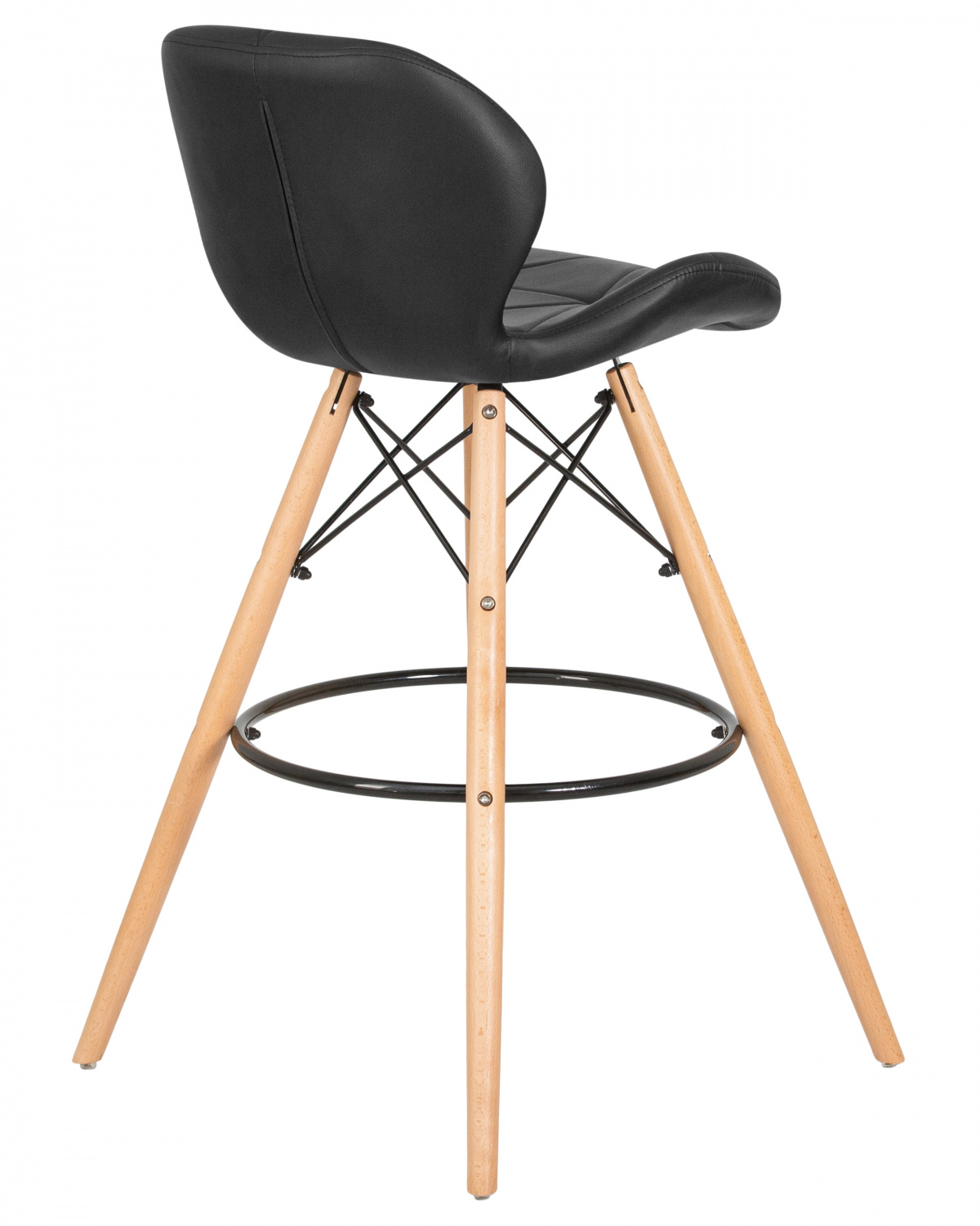 Стул барный DOBRIN BUTTERFLY BAR, ножки светлый бук, цвет чёрный