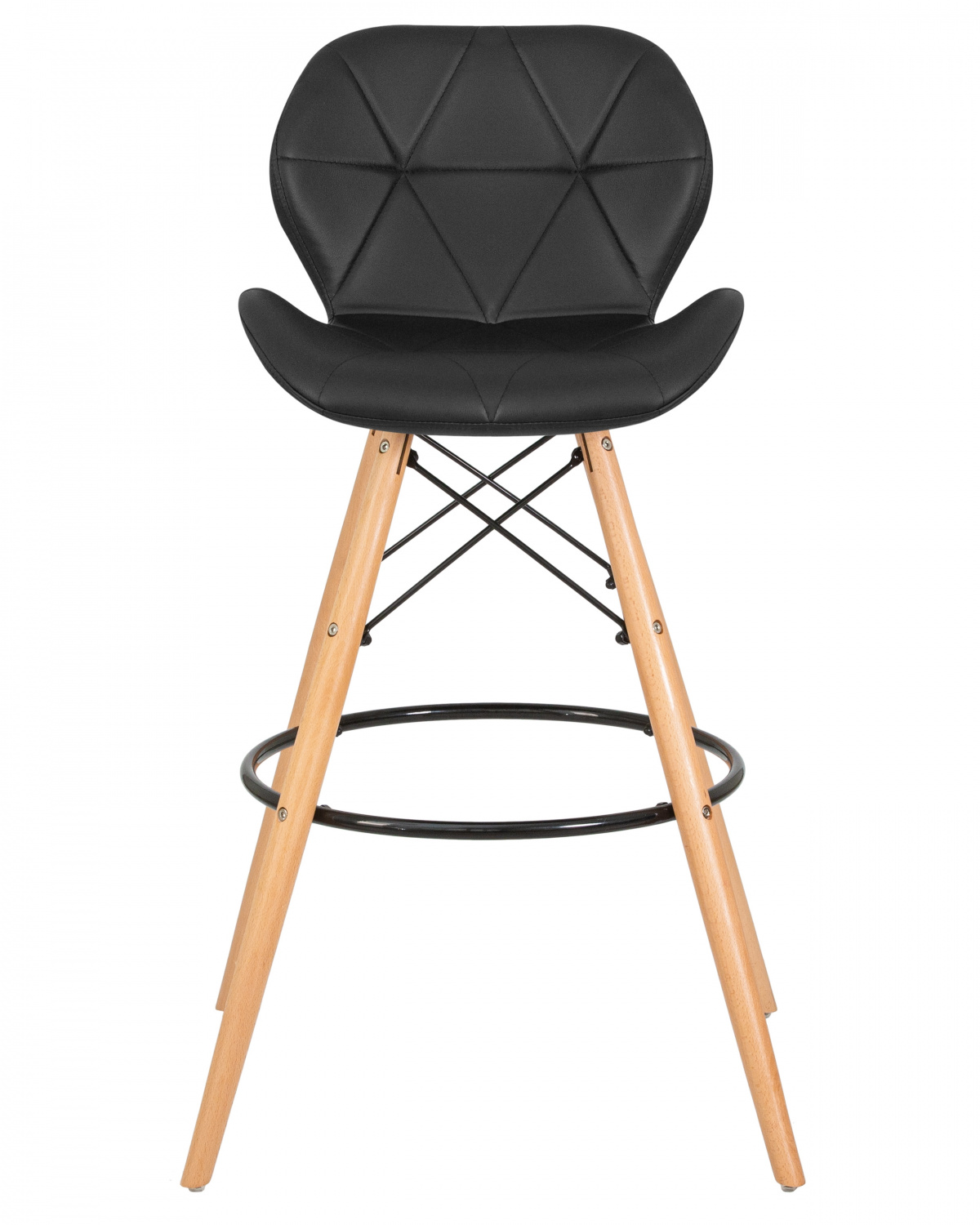 Стул барный DOBRIN BUTTERFLY BAR, ножки светлый бук, цвет чёрный