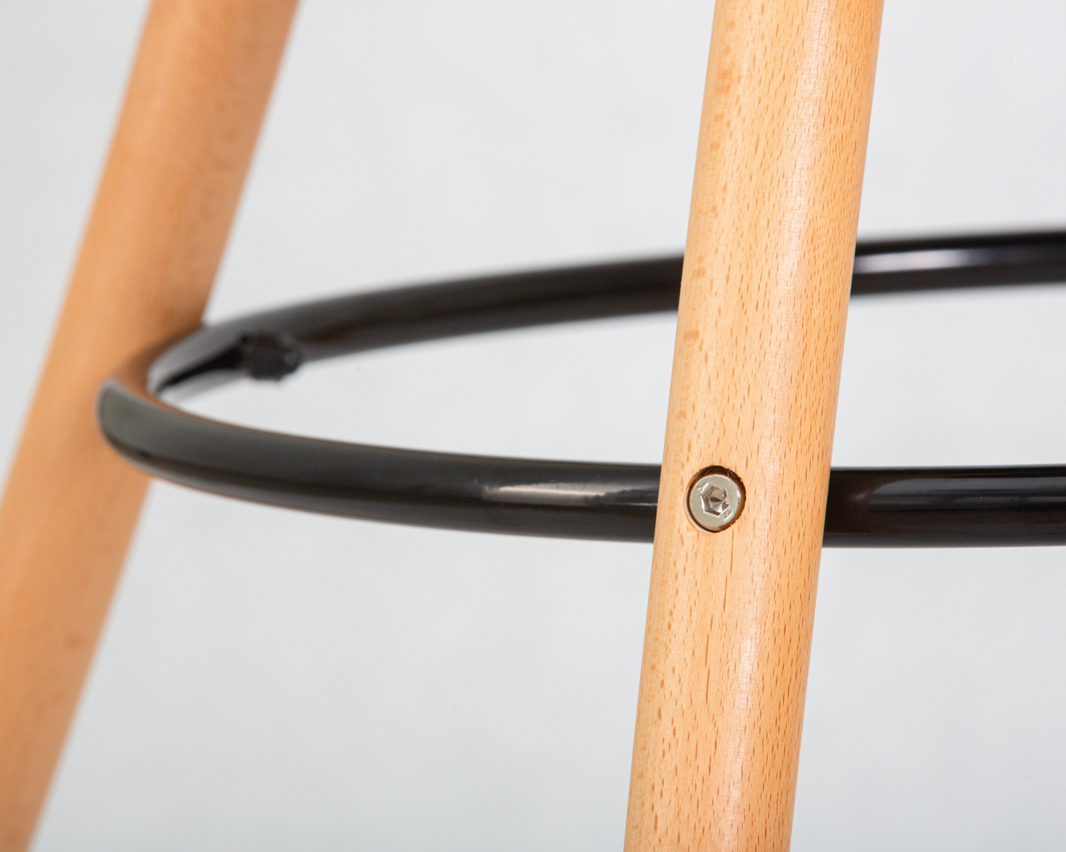 Стул барный DOBRIN BUTTERFLY BAR, ножки светлый бук, цвет чёрный