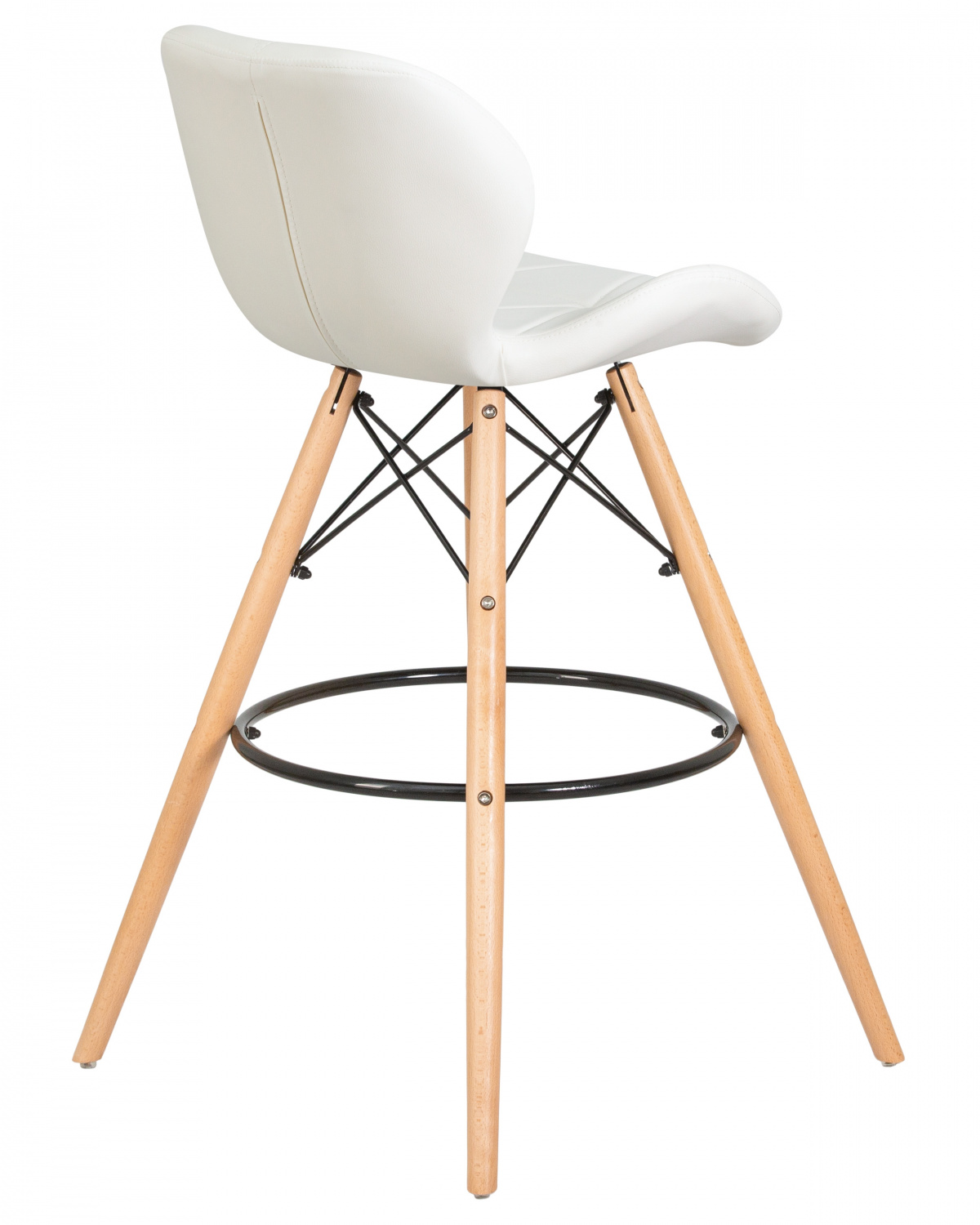 Стул барный DOBRIN BUTTERFLY BAR, ножки светлый бук, цвет белый